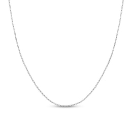 1.3mm Paper Clip Chain Necklace in Solid 14K White Gold - 18"