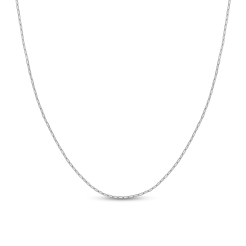 Main Image 1 of 1.3mm Paper Clip Chain Necklace in Solid 14K White Gold - 18"