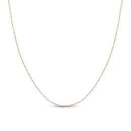 1.3mm Paper Clip Chain Necklace in Solid 14K Rose Gold - 20"