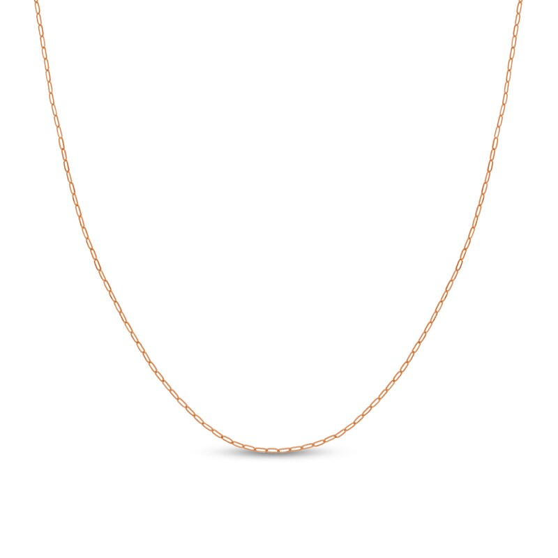 Main Image 1 of 1.3mm Paper Clip Chain Necklace in Solid 14K Rose Gold - 20"
