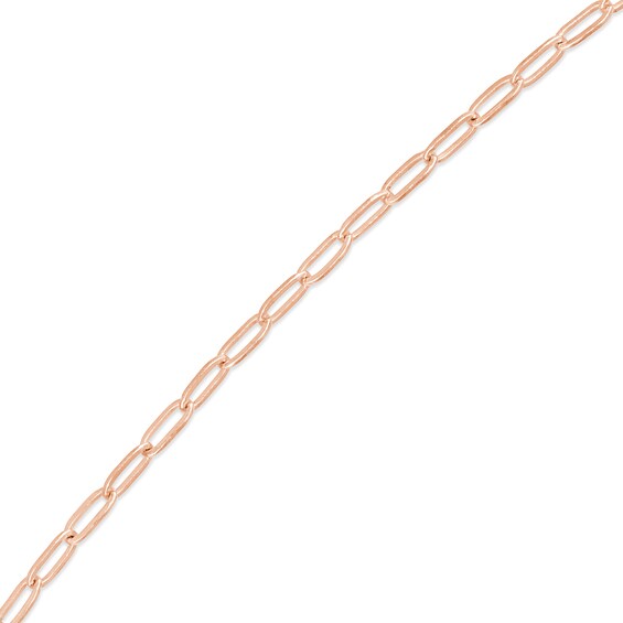 1.3mm Paper Clip Chain Necklace in Solid 14K Rose Gold