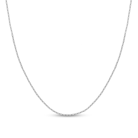 1.3mm Paper Clip Chain Necklace in Solid 14K White Gold
