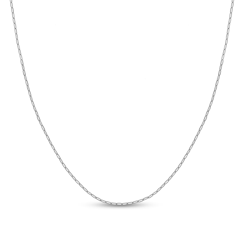Main Image 1 of 1.3mm Paper Clip Chain Necklace in Solid 14K White Gold - 20"