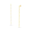 Thumbnail Image 1 of Box Chain Linear Drop Earrings in Solid 14K Gold