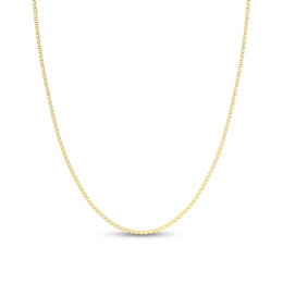 2.2mm Flat Mariner Chain Necklace in Solid 14K Gold - 16"