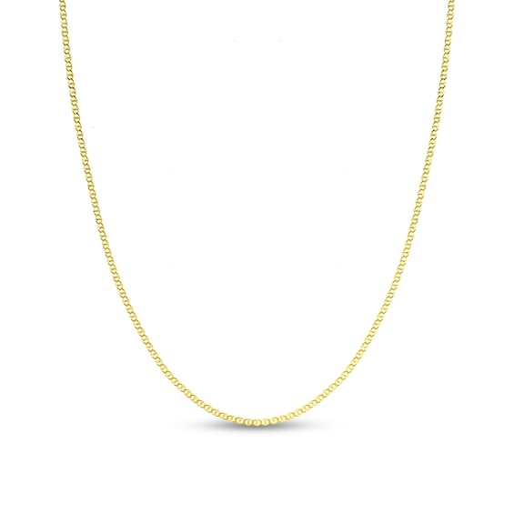 2.2mm Flat Mariner Chain Necklace in Solid 14K Gold - 16"