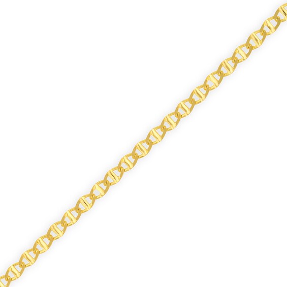 2.2mm Flat Mariner Chain Necklace in Solid 14K Gold - 16"