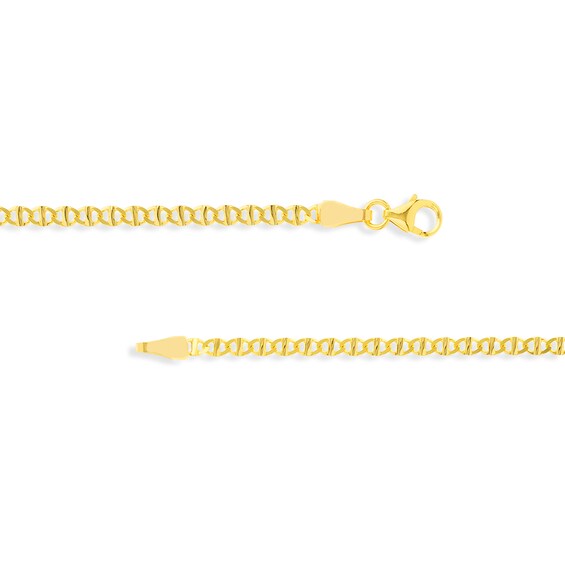 2.2mm Flat Mariner Chain Necklace in Solid 14K Gold - 16"