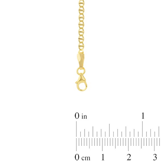2.2mm Flat Mariner Chain Necklace in Solid 14K Gold - 16"