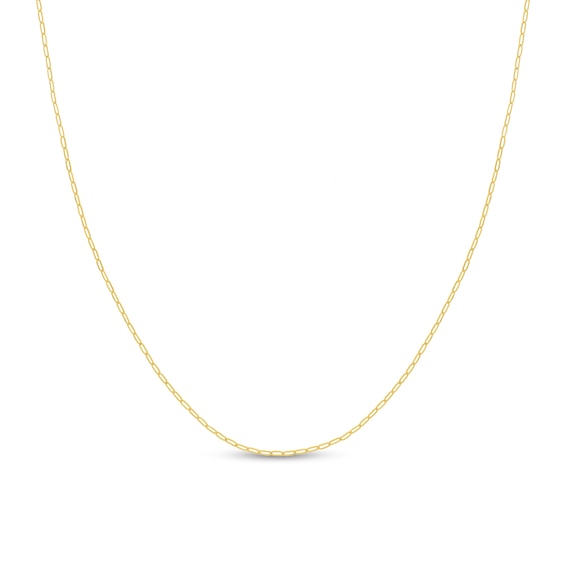 1.3mm Paper Clip Chain Necklace in Solid 14K Gold - 20"