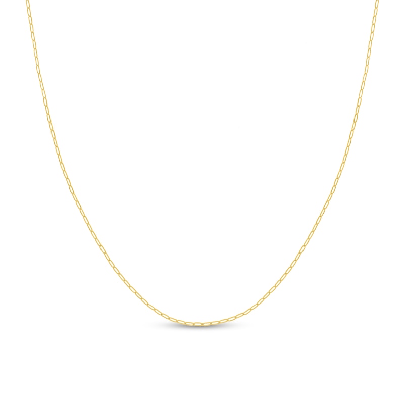 Main Image 1 of 1.3mm Paper Clip Chain Necklace in Solid 14K Gold - 20"