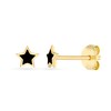 Thumbnail Image 1 of Black Enamel Star Stud Earrings in Solid 14K Gold
