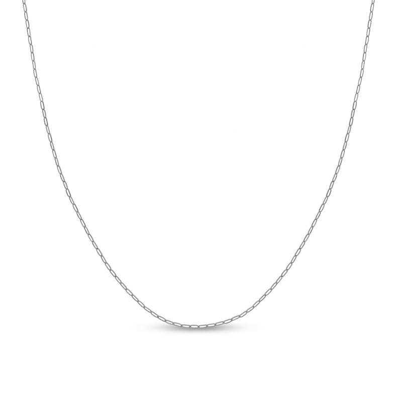 Main Image 1 of 1.3mm Paper Clip Chain Necklace in Solid 14K White Gold - 16"