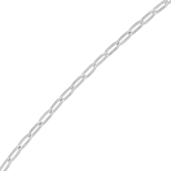 1.3mm Paper Clip Chain Necklace in Solid 14K White Gold - 16"