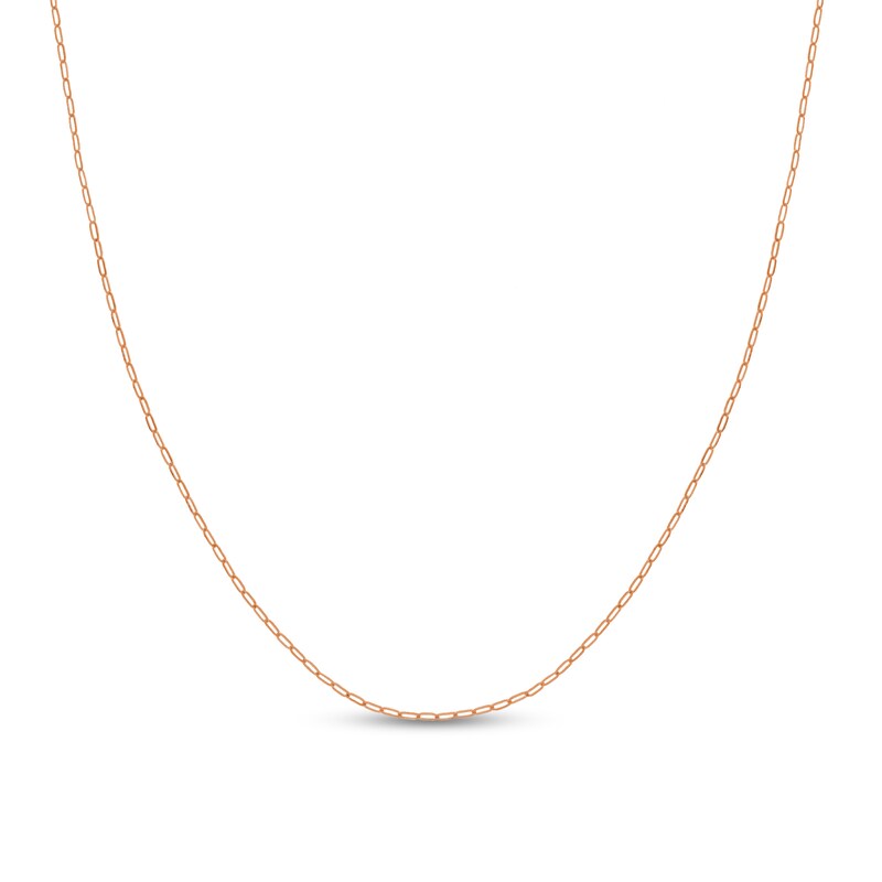 Main Image 1 of 1.3mm Paper Clip Chain Necklace in Solid 14K Rose Gold - 16"