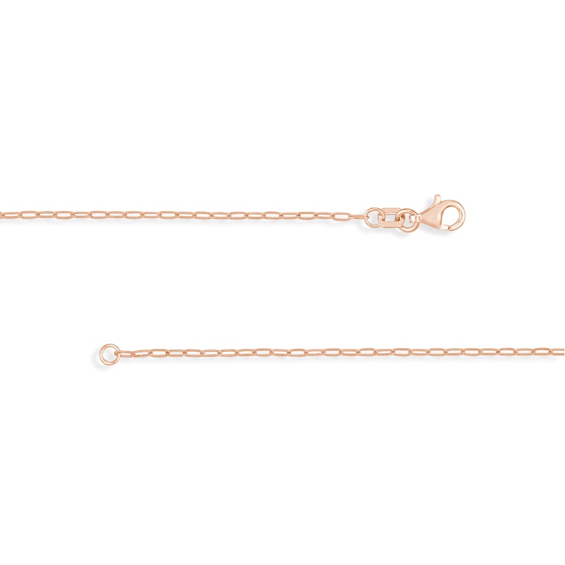 Main Image 2 of 1.3mm Paper Clip Chain Necklace in Solid 14K Rose Gold - 16"