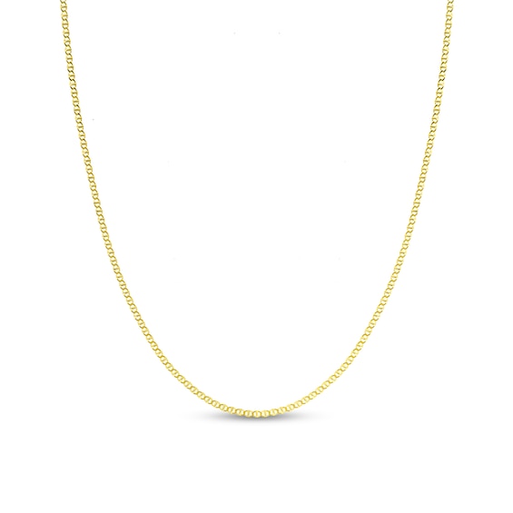 2.2mm Flat Mariner Chain Necklace in Solid 14K Gold - 18"
