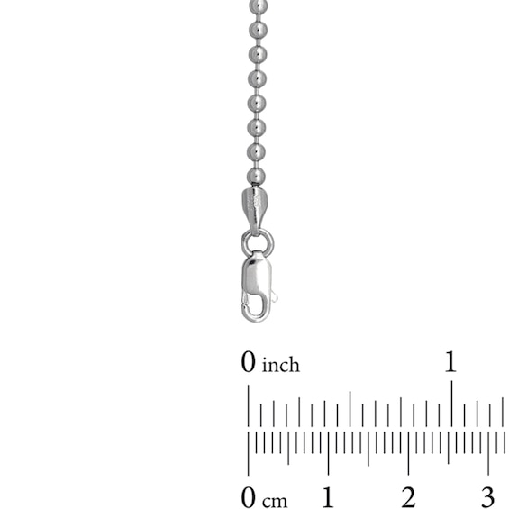 2.5mm Bead Chain Necklace in Solid Sterling Silver - 18"