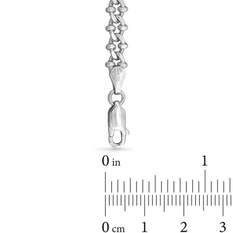 Main Image 3 of 5.7mm Diamond-Cut Crab Link Chain Necklace in Solid Sterling Silver - 22"