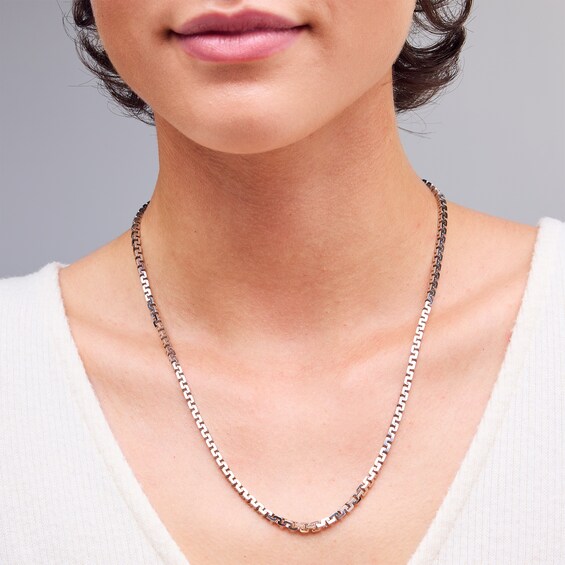2.8mm Diamond-Cut Zigzag Box Chain Necklace in Solid Sterling Silver - 20"