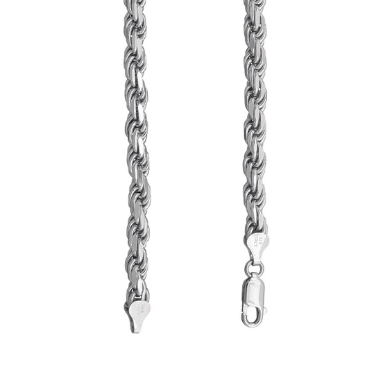 5.6mm Diamond-Cut Rope Chain Necklace in Solid Sterling Silver - 22"