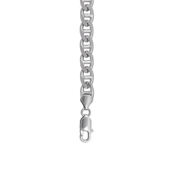 7.6mm Diamond-Cut Mariner Chain Bracelet in Solid Sterling Silver - 8.5"