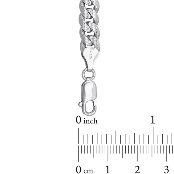 6.9mm Diamond-Cut Miami Cuban Curb Chain Bracelet in Solid Sterling Silver - 8.5"