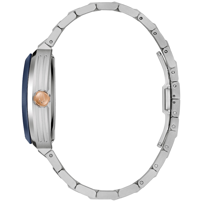 Main Image 2 of Men’s Bulova Maquina Two-Tone IP Automatic Watch with Tonneau Blue Skeleton Dial (Model: 98A319)