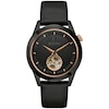 Thumbnail Image 1 of Men’s Bulova Millenia Two-Tone IP Black Leather Strap Automatic Watch with Black Skeleton Dial (Model: 98A322)
