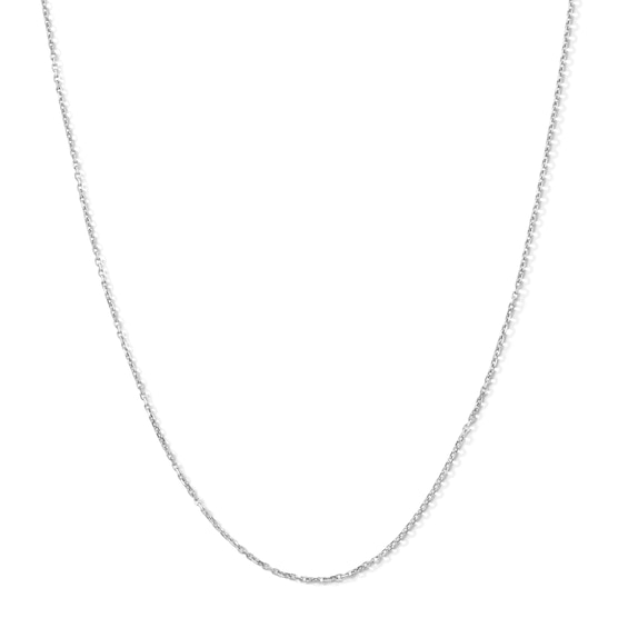 1.0mm Diamond-Cut Cable Chain Necklace in Solid 10K White Gold - 22"