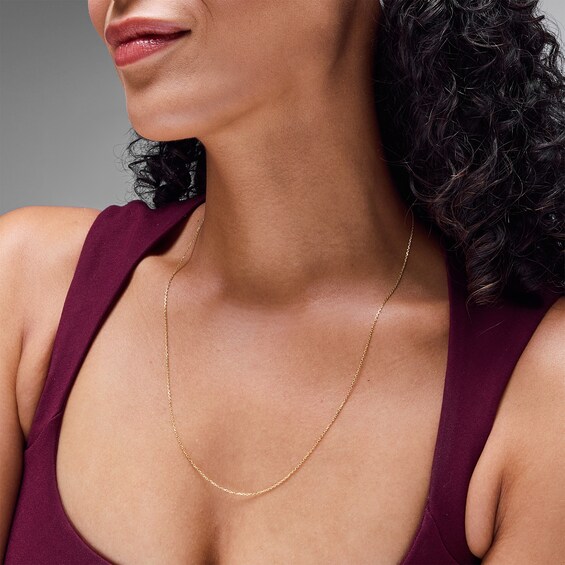 1.0mm Diamond-Cut Cable Chain Necklace in Solid 10K Gold - 22"