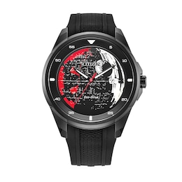 Men’s Citizen Eco-Drive® Star Wars™ Death Star™ Shadow Black IP Rubber Strap Watch (Model: AW1606-06W)