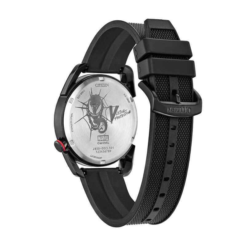 Main Image 3 of Men’s Citizen Eco-Drive® ©Marvel Venom Black IP Nylon Strap Watch and Pin Box Set (Model: AW2065-41W)