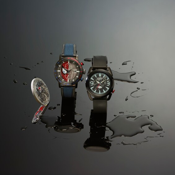 Menâs Citizen Eco-DriveÂ® Â©Marvel Venom Black IP Nylon Strap Watch and Pin Box Set (Model: Aw2065-41W)