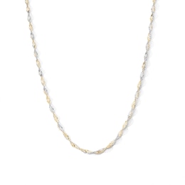 2.5mm Singapore Chain Necklace in Solid 10K Two-Tone Gold - 18"