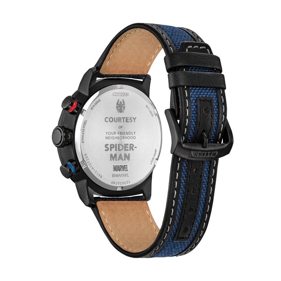 Menâs Citizen Eco-DriveÂ® Â©Marvel Spider-Man Chronograph Watch and Pin Box Set (Model: Ca0855-47W)