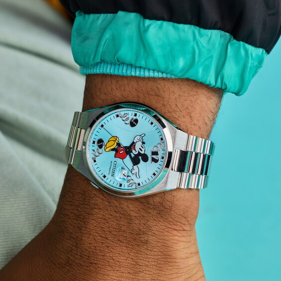 Citizen Disney Bouncing Mickey Mouse Tsuyosa Automatic Watch with Blue Dial (Model: Nj0156-50L)