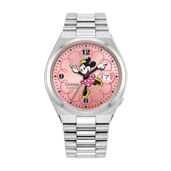 Citizen Disney Twirling Minnie Mouse Tsuyosa Automatic Watch with Pink Dial (Model: Nj0156-50W)