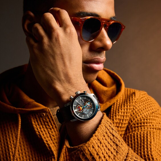 Menâs Citizen Eco-DriveÂ® Star Warsâ¢ Rebel Starfighter Leather Strap Chronograph Watch and Pin Set (Model: Ca0870-43W)
