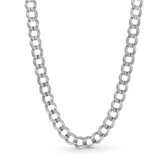 3.15mm Curb Chain Necklace in Solid 14K White Gold - 20"