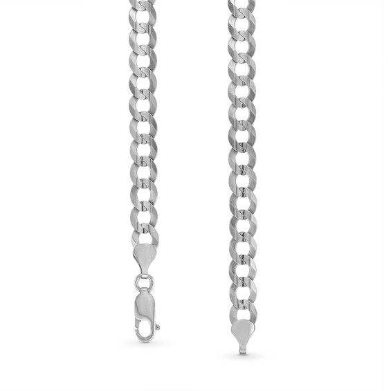 3.15mm Curb Chain Necklace in Solid 14K White Gold - 20"
