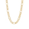 Thumbnail Image 1 of 9.0mm Figaro Chain Necklace in Hollow 10K Gold - 22"