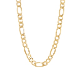 9.0mm Figaro Chain Necklace in Hollow 10K Gold - 22"