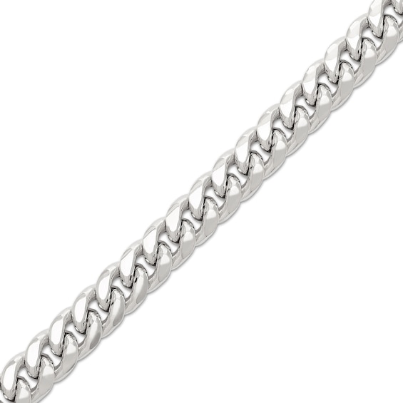 7.4mm Miami Cuban Curb Chain Necklace in Hollow 10K White Gold - 24"