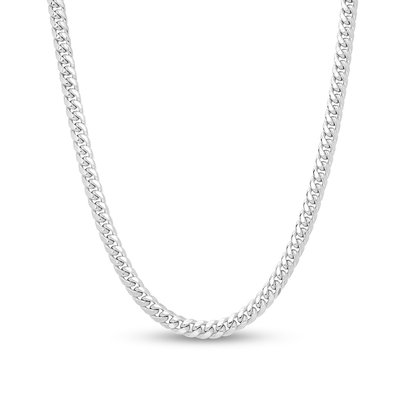 Main Image 2 of 7.4mm Miami Cuban Curb Chain Necklace in Hollow 10K White Gold - 24"