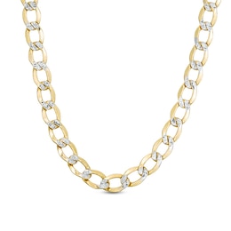6.0mm Diamond-Cut Curb Chain Necklace in Hollow 10K Two-Tone Gold - 20"