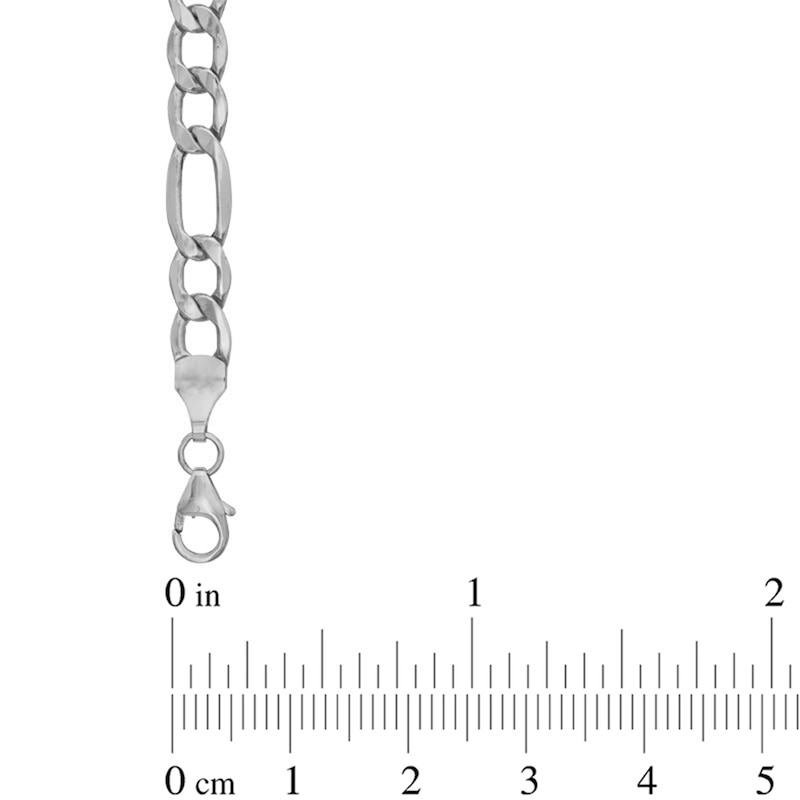 Main Image 2 of 5.8mm Figaro Chain Necklace in Hollow 14K White Gold - 24"