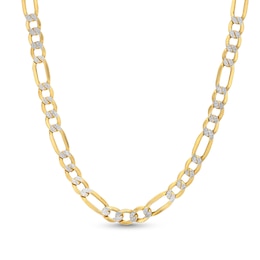 6.2mm Diamond-Cut Figaro Chain Necklace in Hollow 10K Two-Tone Gold - 20"