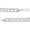 Thumbnail Image 2 of 7.0mm Curb Chain Necklace in Hollow 14K White Gold - 20"