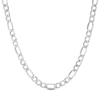 Thumbnail Image 1 of 7.2mm Figaro Chain Necklace in Hollow 14K White Gold - 20"